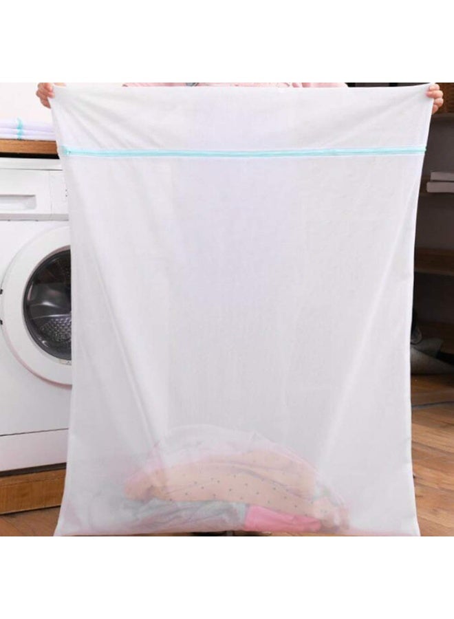 Mordely Large Laundry Bag Large Mesh Laundry Bag Convenient Travel Bag Mesh Laundry Bags Curtain Bag Large Washing Machine Bag Wash Bag Underwear Polyester Storage Bag White - Image 3